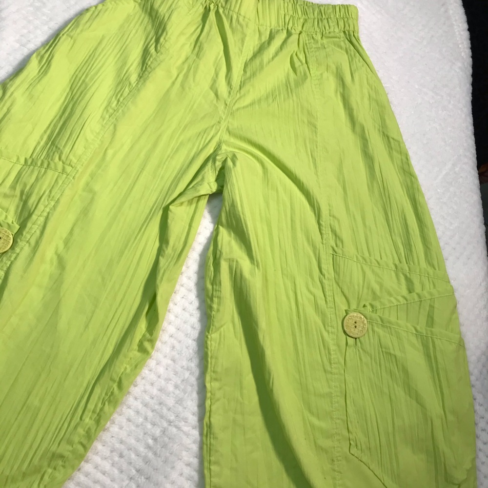 Kekoo lime green harem balloon pants size L